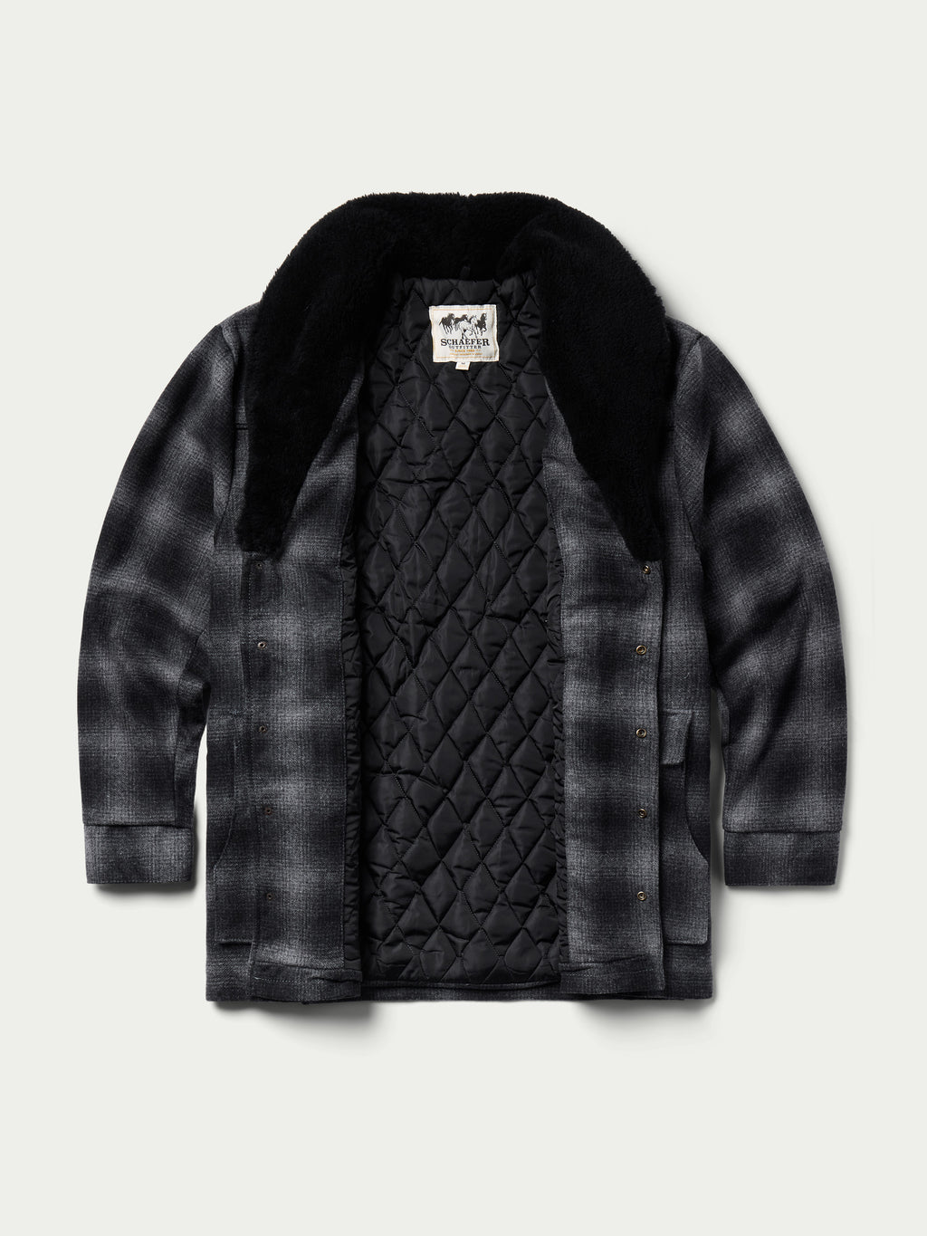 Wool Coat With Shearling Collar - Schaefer Outfitter
