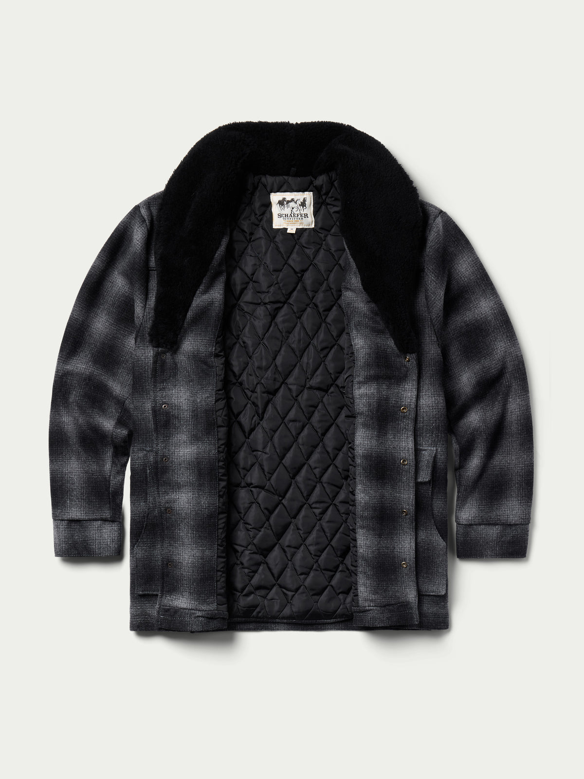 Wool Coat With Shearling Collar - Schaefer Outfitter