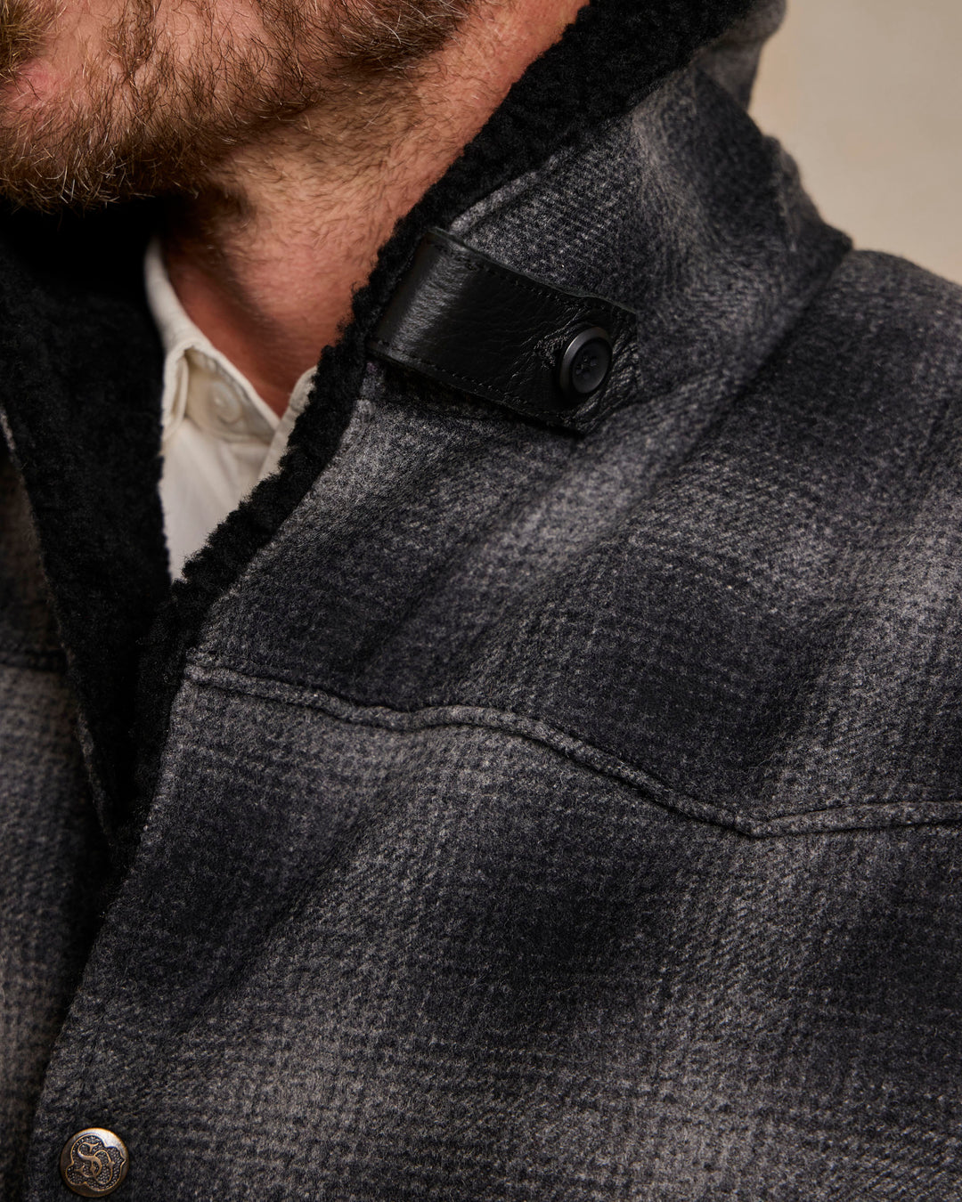 Wool Coat With Shearling Collar