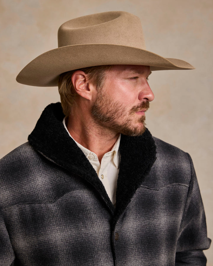 Wool Coat With Shearling Collar
