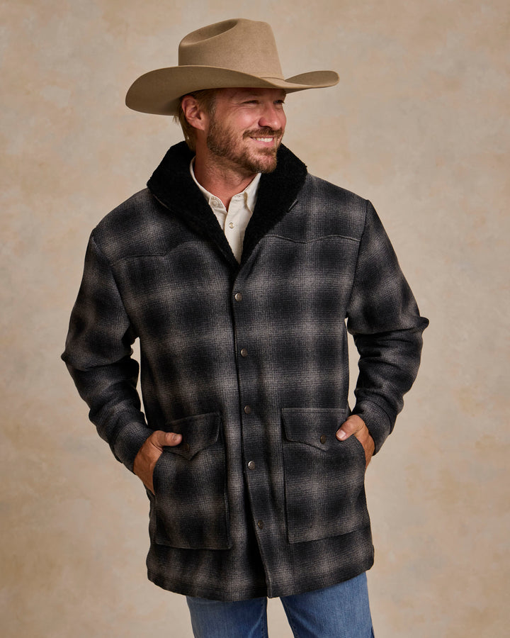 Wool Coat With Shearling Collar
