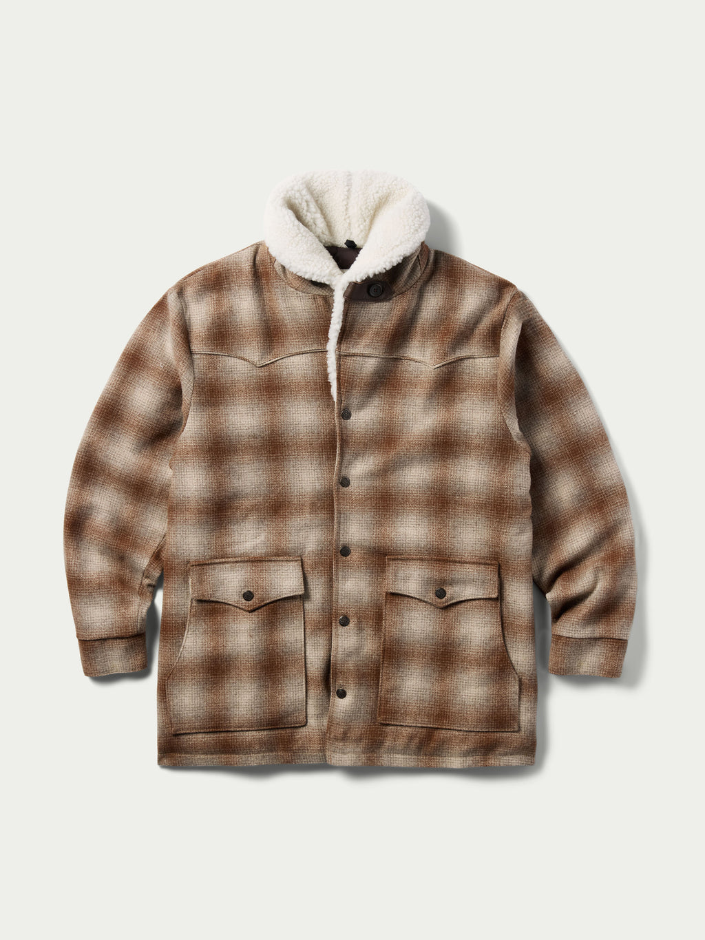 Wool Coat With Shearling Collar - Schaefer Outfitter