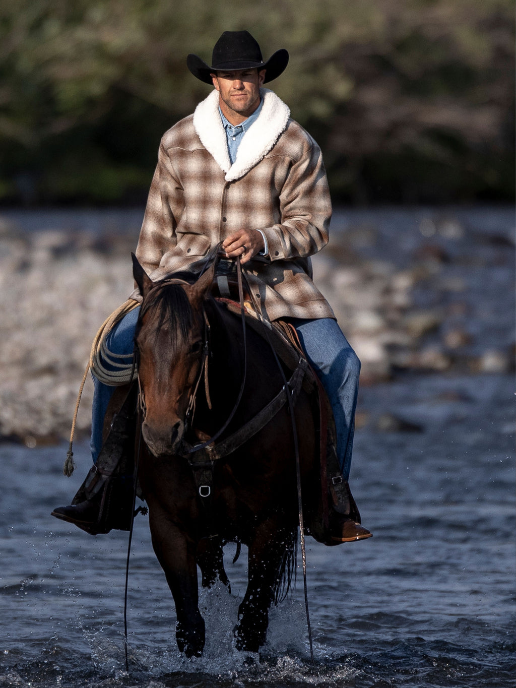 Wool Coat With Shearling Collar - Schaefer Outfitter