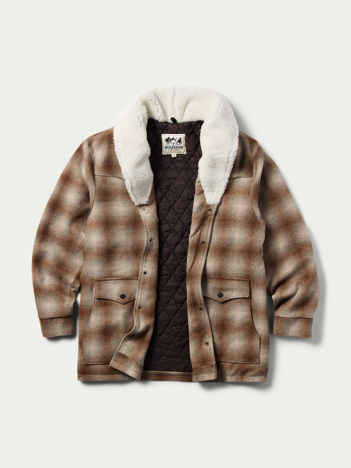 Wool Coat With Shearling Collar - Schaefer Outfitter