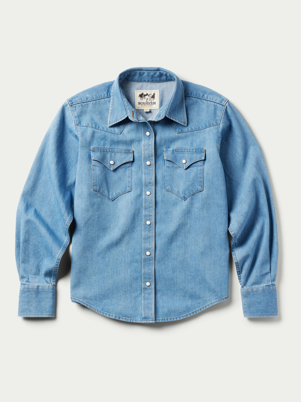 WOMENS WESTERN DENIM PEARL SNAP SHIRT - Schaefer Outfitter