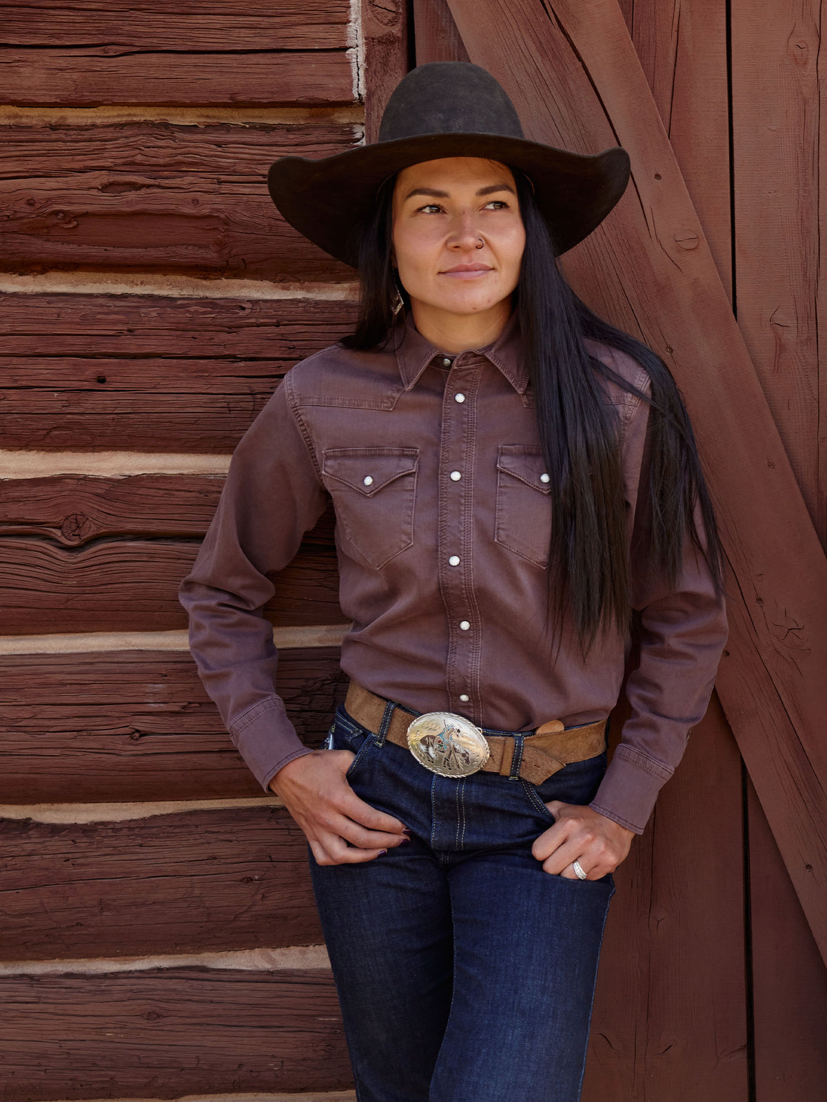 Women's Western Denim Snap Shirt - Schaefer Outfitter