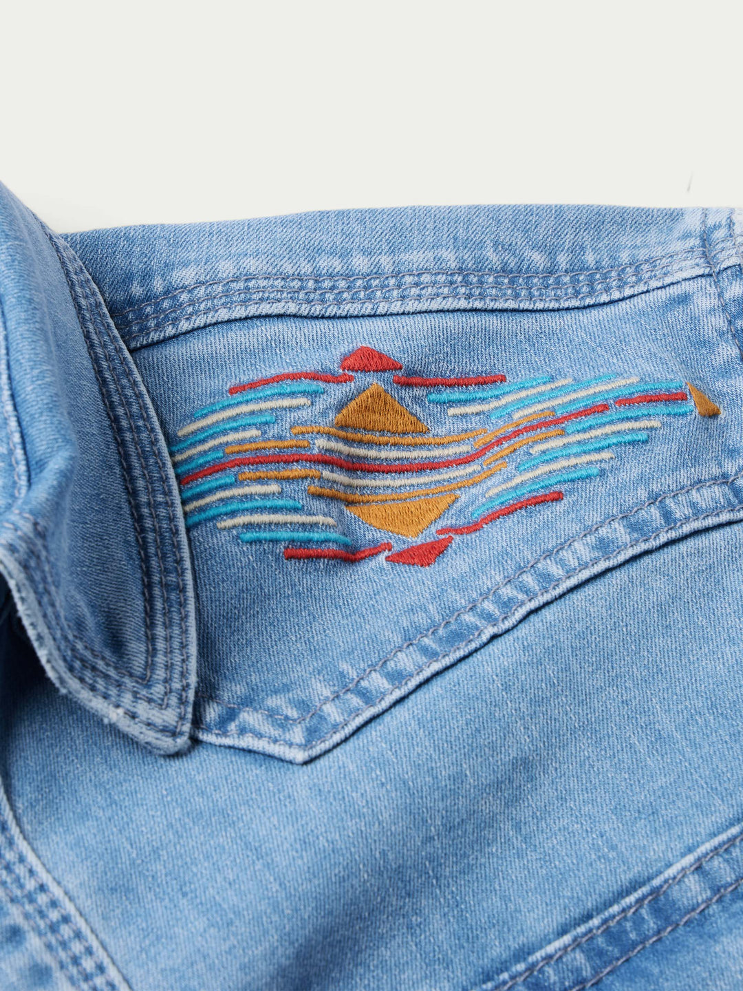 Women's Embroidered Denim Snap Shirt