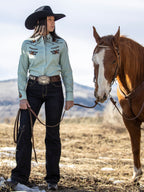 WOMENS EMBROIDERED SNAP SHIRT - Schaefer Outfitter