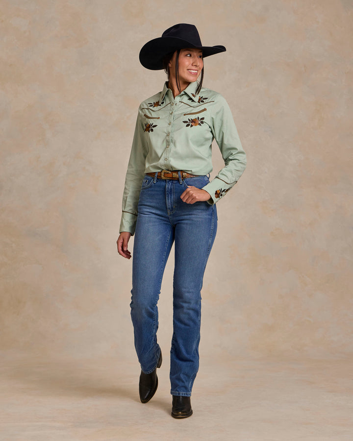 Women's Embroidered Snap Shirt