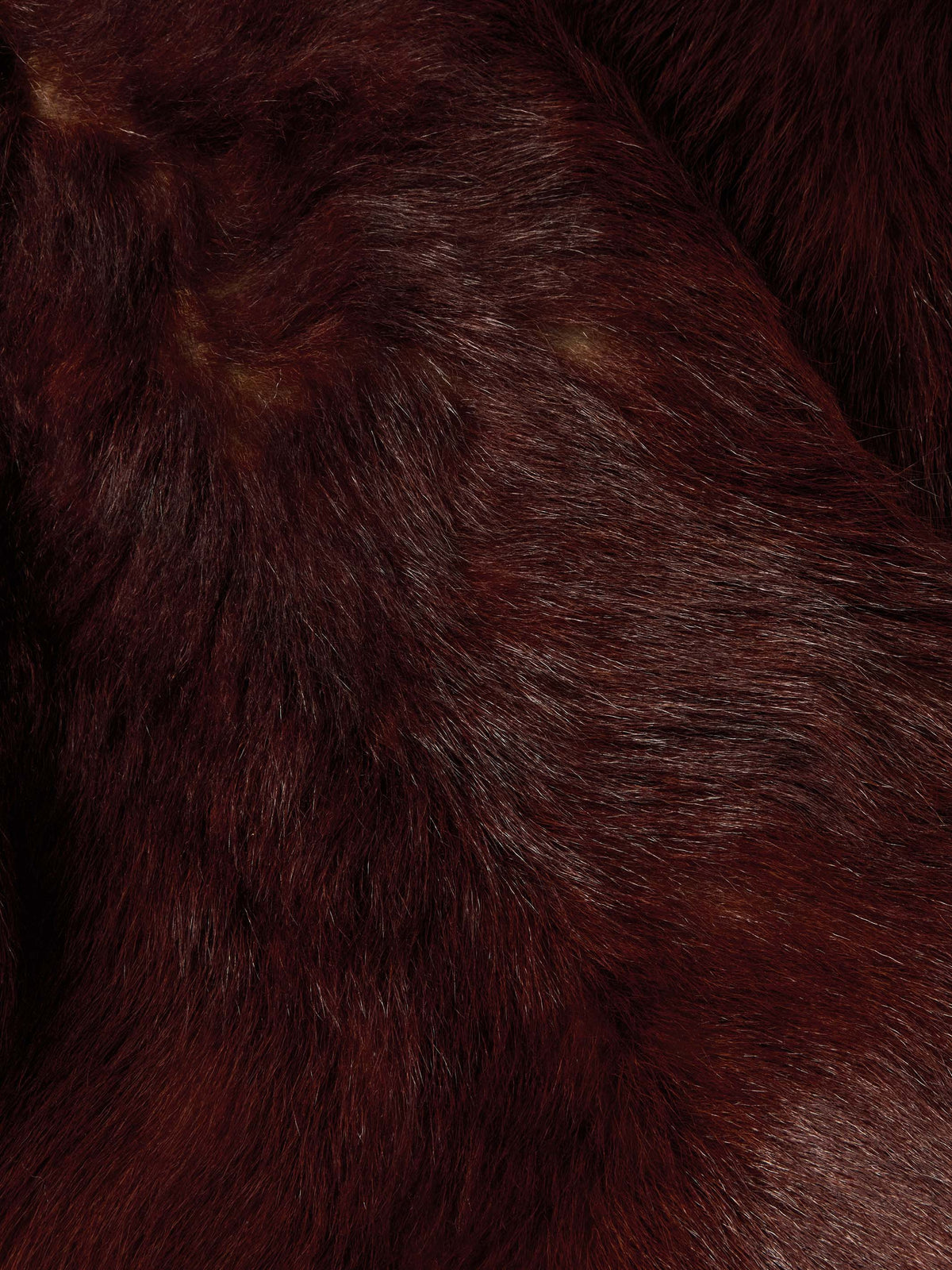 Women's Toscana jacket in auburn faux fur with dark and light pile