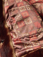 Women’s Toscana jacket in auburn with ornate patchwork-style paisley pattern