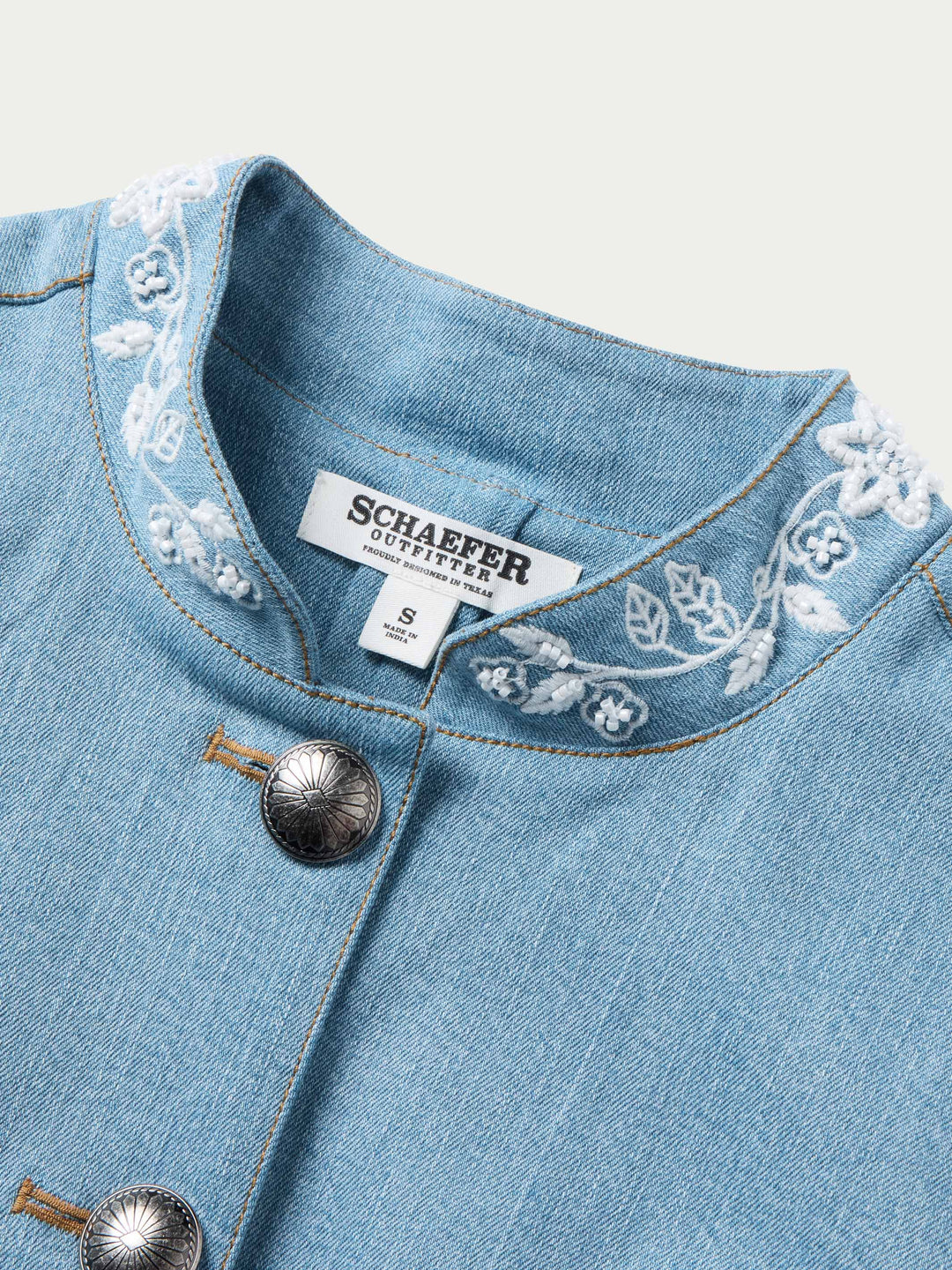 QUEEN OF THE RODEO BEADED DENIM JACKET - Schaefer Outfitter