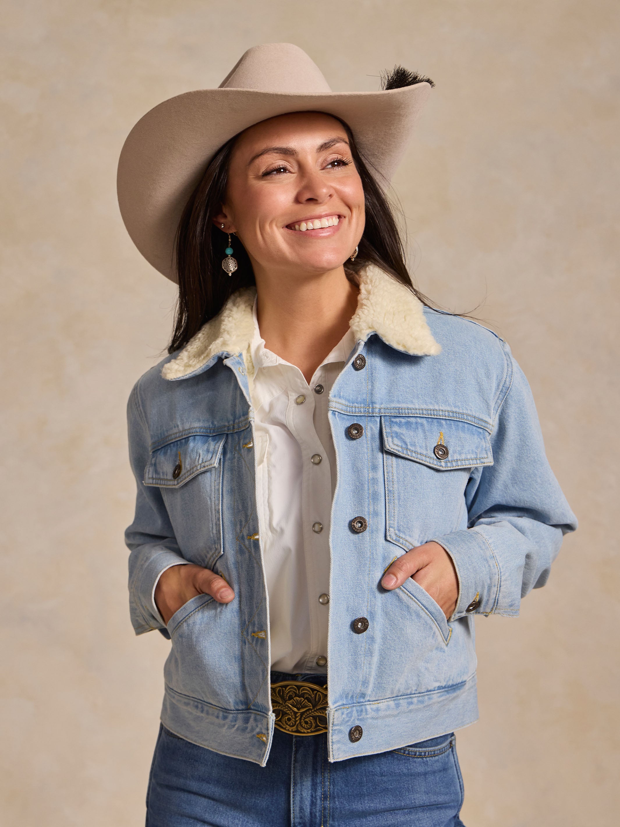 womens denim sherpa lined jacket