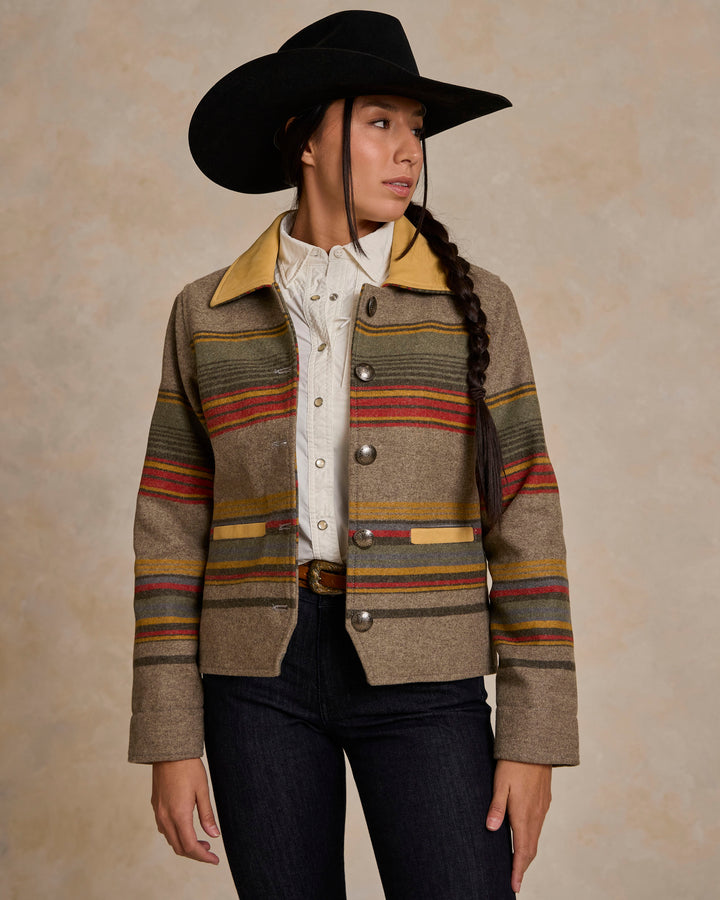 Women's Las Cruces Jacket With Leather Collar