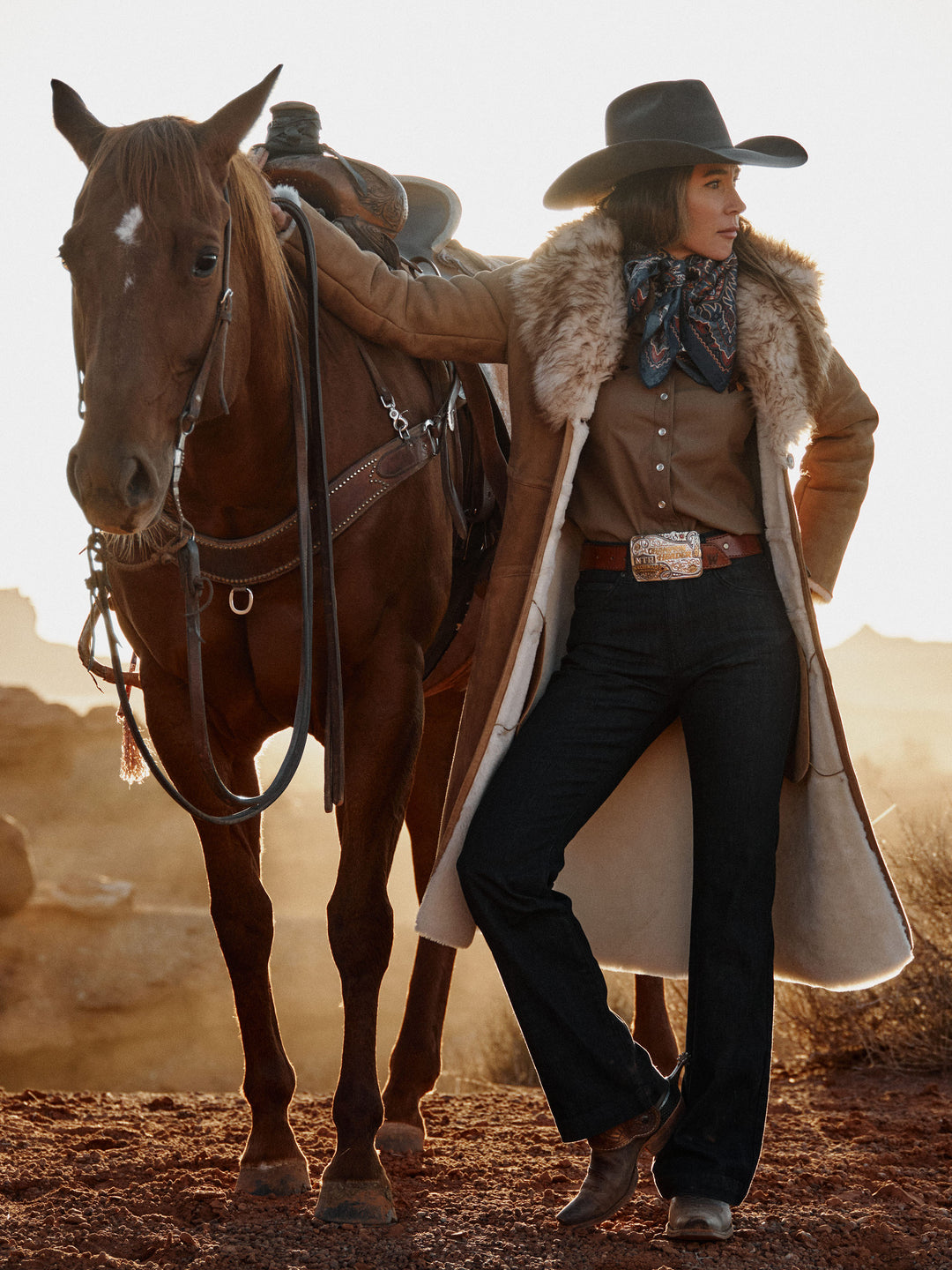 Women's Long Shearling Coat