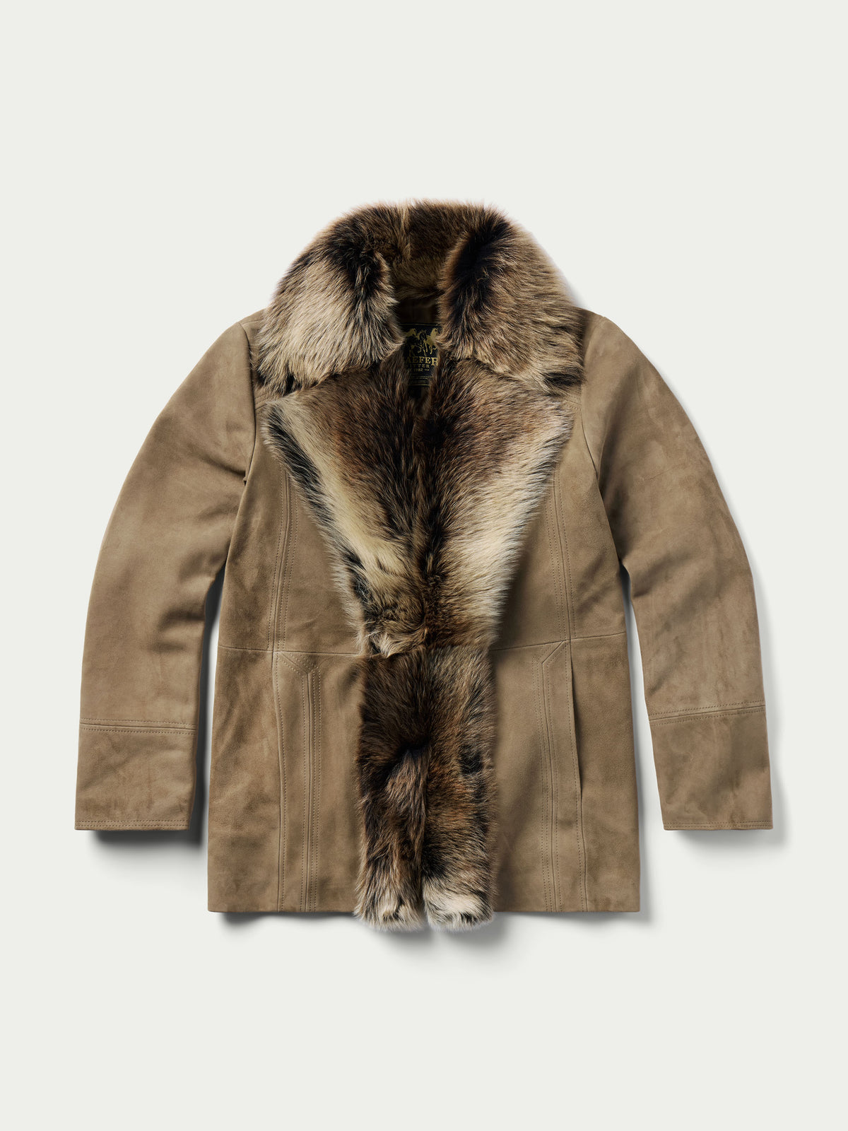 Women's Suede Coat With Toscana Shearling Collar - Schaefer Outfitter