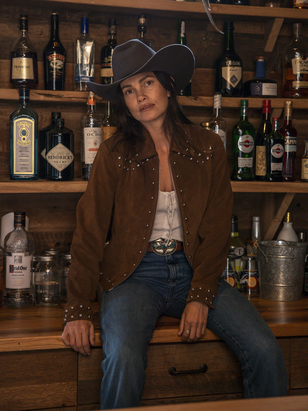 WOMEN'S STUDDED SUEDE JACKET - Schaefer Outfitter