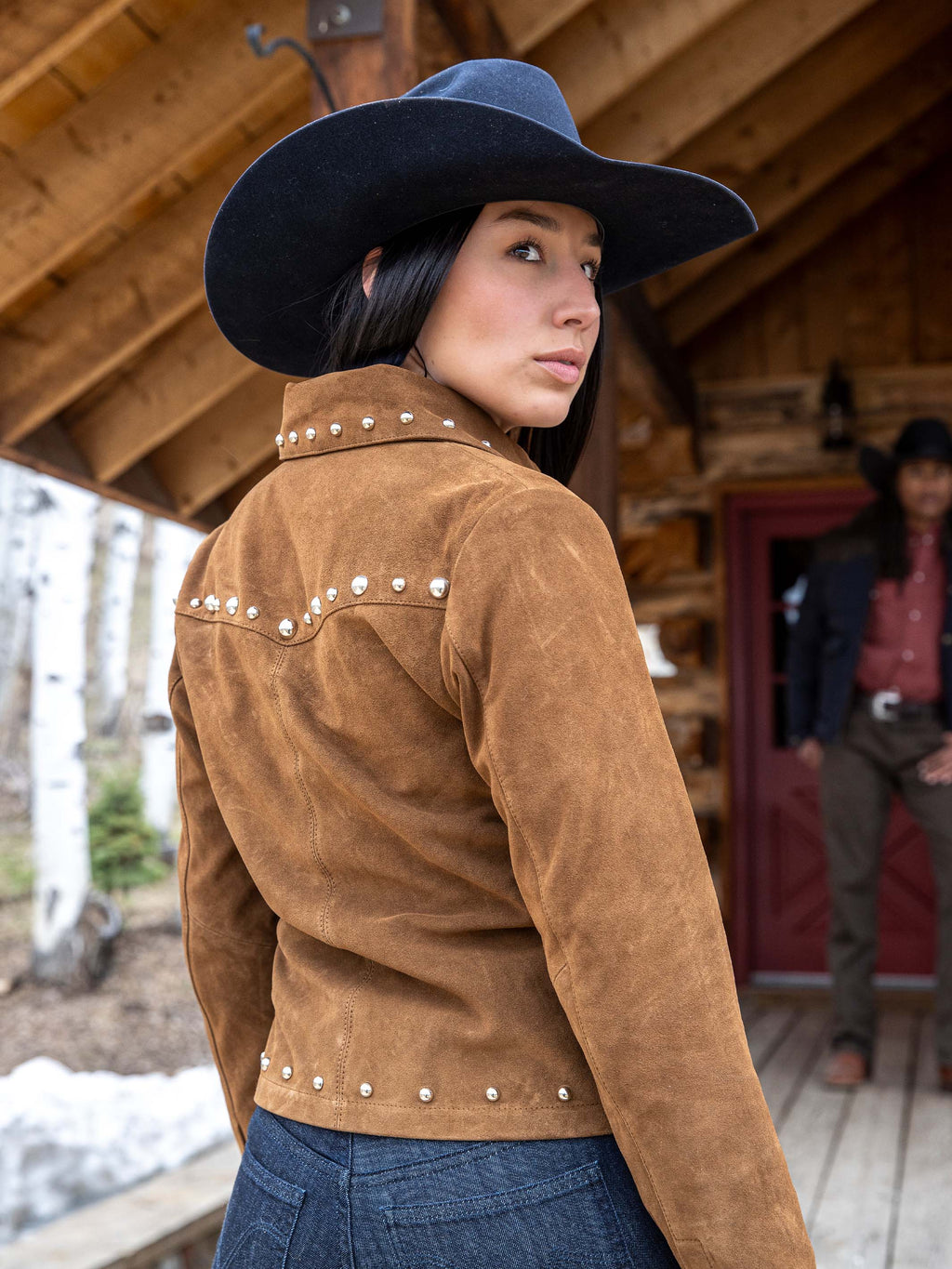 WOMEN'S STUDDED SUEDE JACKET - Schaefer Outfitter
