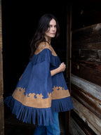 Women's Suede Fringe Cape - Schaefer Outfitter