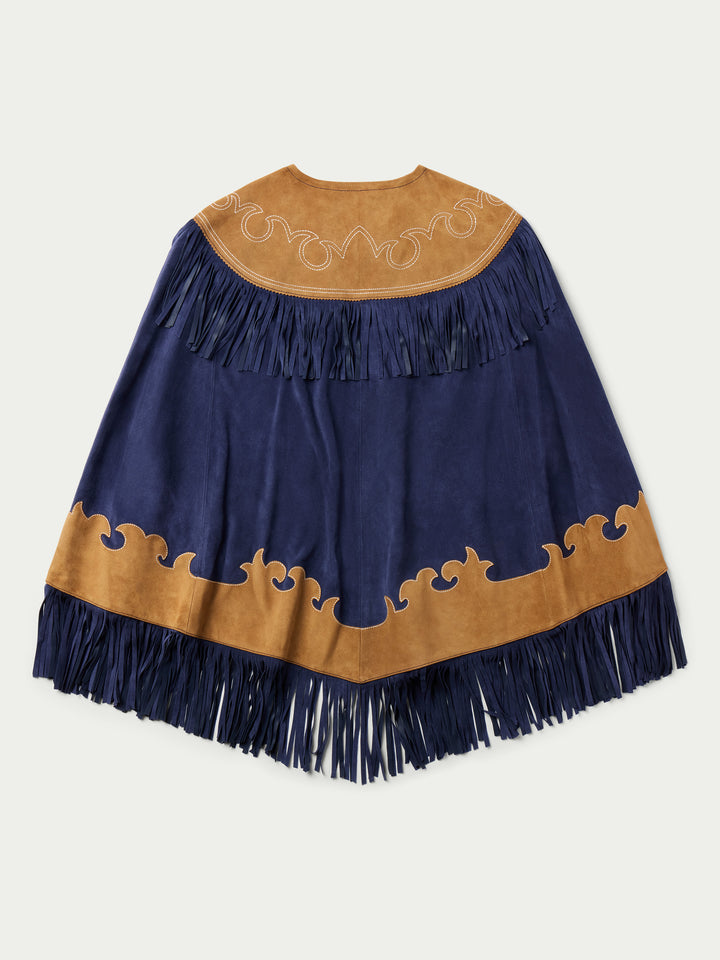 Women's Suede Fringe Cape