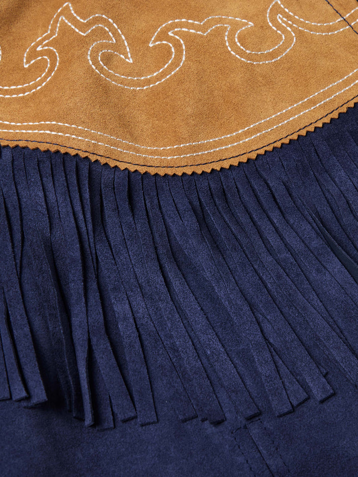 Women's Suede Fringe Cape
