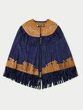 Women's Suede Fringe Cape - Schaefer Outfitter