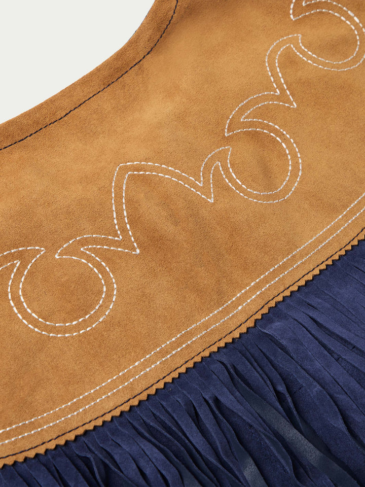 Women's Suede Fringe Cape