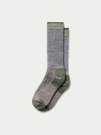 Charcoal merino wool boot socks, ribbed cuffs and cushioned knit