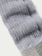 Merino wool boot sock close-up, textured knit and ribbed cuff