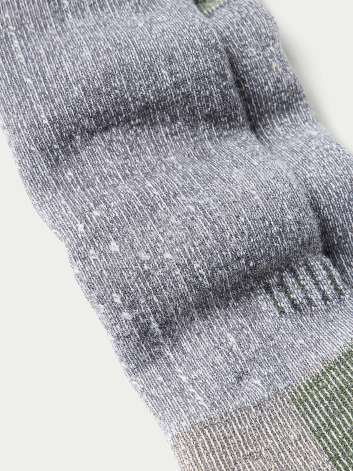Merino wool boot sock close-up, textured knit and ribbed cuff