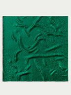 Emerald jacquard wild rag fabric swatch with swirling textured pattern