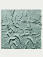 Sage green jacquard wild rag fabric with abstract swirling pattern