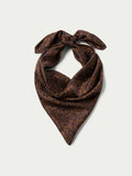 Paisley wild rag scarf, brown and navy, paisley pattern, folded neck style