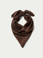 Paisley wild rag scarf, brown and navy, paisley pattern, folded neck style