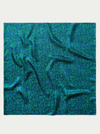 Paisley wild rag scarf, teal and navy green allover print, square folded piece