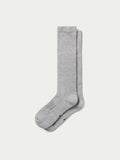 Charcoal gray boot socks, ribbed ankle, with striped toe detail