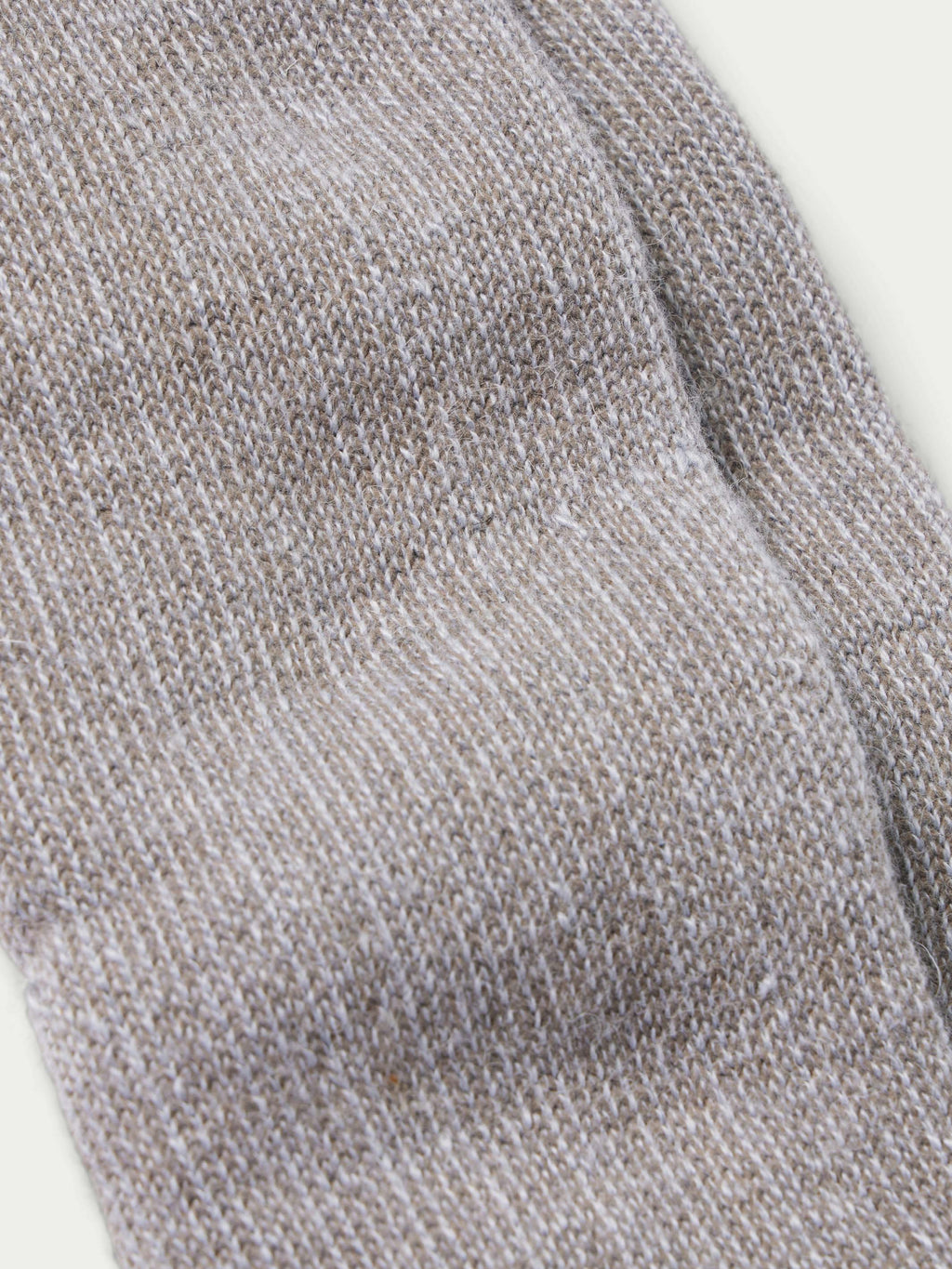 Taupe boot socks, ribbed knit cuff and textured fabric close-up