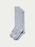 Gray boot socks (two-pack) with crew fit, cushioned toe and heel