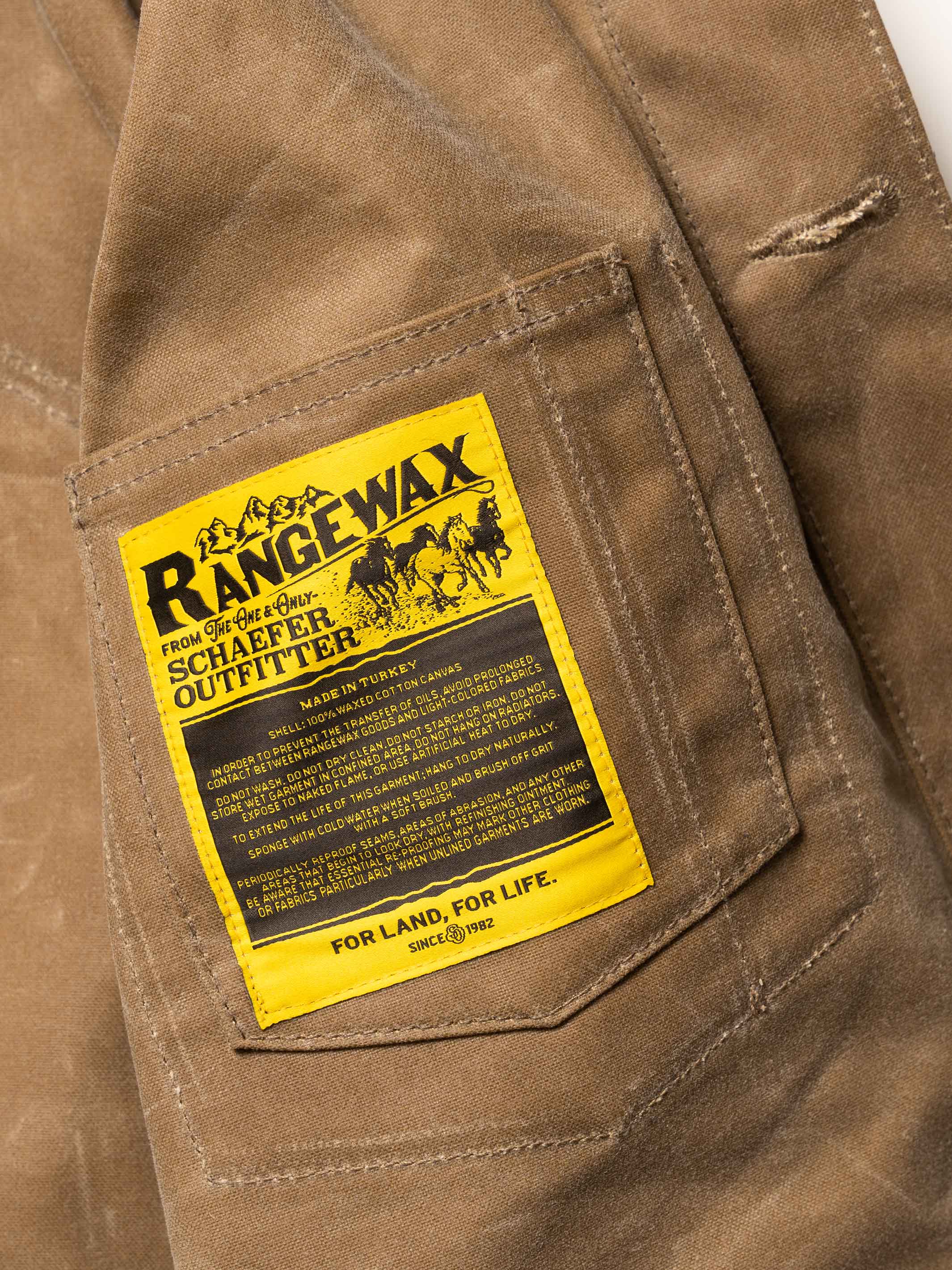 Men's Waxed Canvas Field Jacket in Dark Olive - Thursday